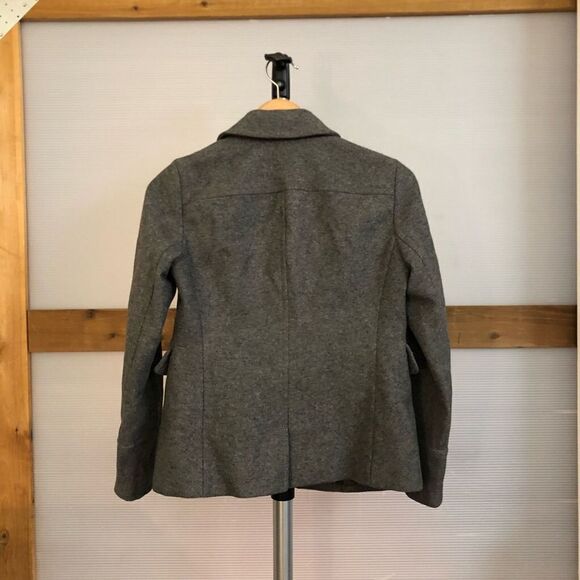 BANANA REPUBLIC Wool Blend Grey Winter Pea Coat Sz XS - Picture 2 of 6